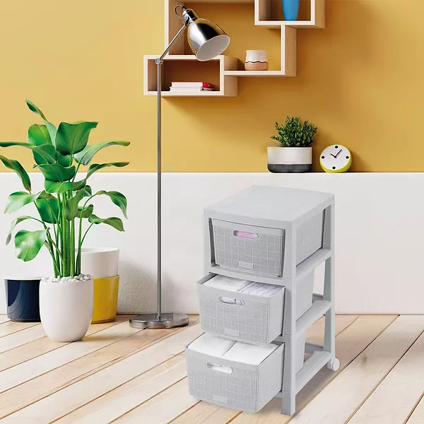 Cajonero Rimax Fique 3 Gavetas Gris Hielo