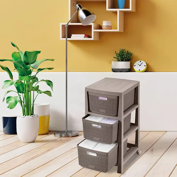 Cajonero Rimax Fique 3 Gavetas Mocca