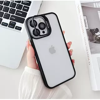 Case Borde Negro Soporte Cámara Iphone11