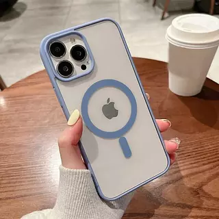 Case Magsafe Borde Azul Claro Iphone11