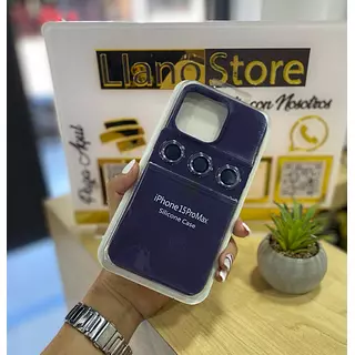 Silicon Case Morado Protector Cámara Iphone15pro