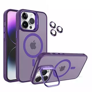 Case Magsafe Morado Mate Protector Cámaras Iphone15