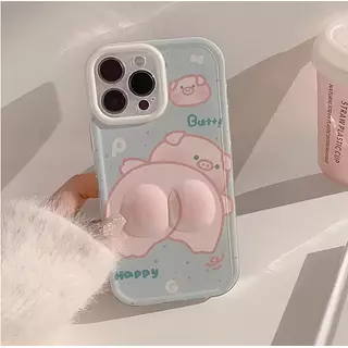 Case Cerdito Protector Cámara Iphone15