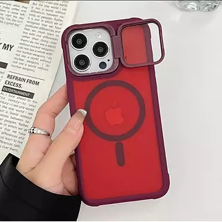 Case Magsafe Mate Borde Vinotinto Protec. Camara Iphone13