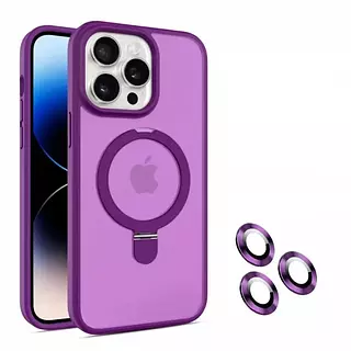 Case Magsafe Morado Mate Soporte Iphone14pro+