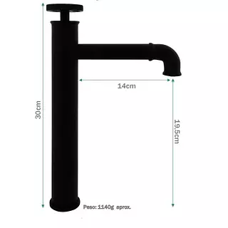 Griferia Monocontrol Alto Industry Negro