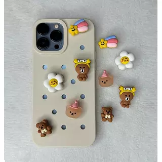 Case Apliques Beige Iphone14pro+