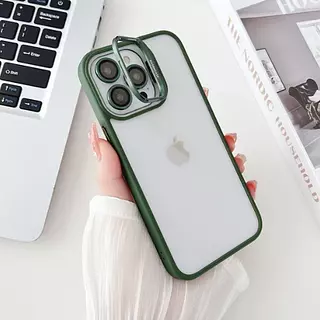 Case Borde Verde Protector Cámaras Iphone15pro+