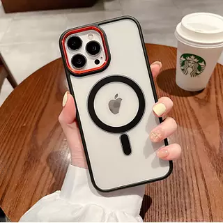 Case Magsafe Borde Negro-Rojo Iphone13pro