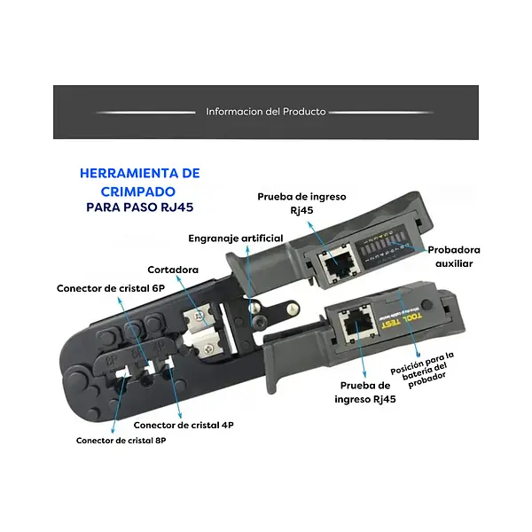 Tester Ponchadora Cable Rj45