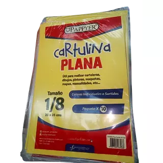 Cartulina 1/8 Plana Paquete