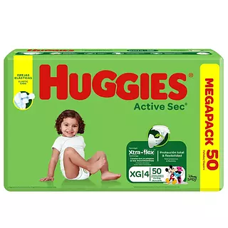Pañales Huggies Active Sec Etapa 4