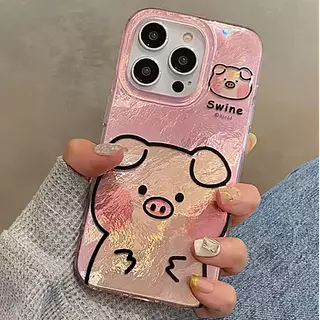 Case Diseño Animado Swine Para Iphone 15