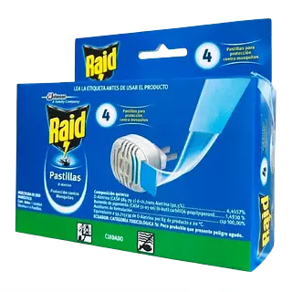 Raid Vaporizador Electrico 1 Unidad Eléctrica + 4 Pastillas