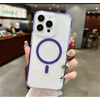Case Magsafe Borde Morado Iphone 15