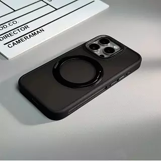 Case Magsafe Borde Negro Mate Soporte Iphone 13pro