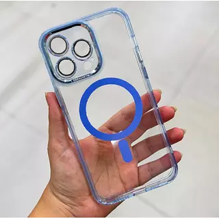 Case Magsafe Azul Claro Protector Cámaras Iphone 14pro