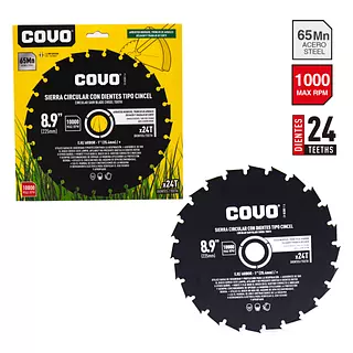 Disco Corte Cesped Ramas Sierra Circular 8,9" 24 Dientes