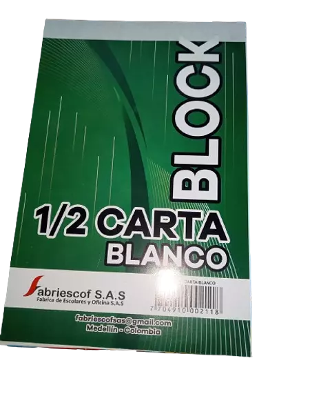 Block Blanco 1/2 Carta