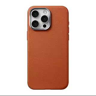 Case Diseño Cuero Magsafe Naranja Iphone 16plus