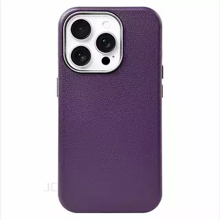 Case Diseño Cuero Magsafe Purpura Iphone 14plus