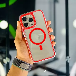 Case 360 Magsafe Antishok Borde Rojo Iphone 16pro+