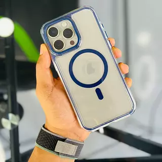 Case 360 Magsafe Antishok Borde Azul Oscuro Iphone 16pro+