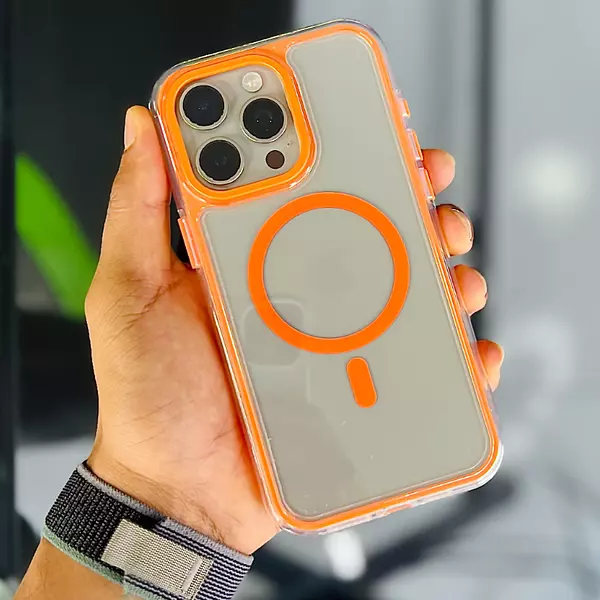 Case 360 Magsafe Antishok Borde Naranja Iphone 14pro+