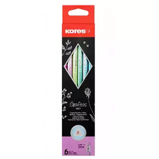 Lapiz Grafito X6 2hb Triangular Metalizado Pastel Kores
