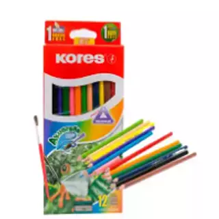 Color Kores X12 Acuarela + Tajalapiz Triangular 93812