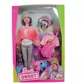 Muñeca Beauty Accesorios Guitarra Familia