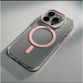 Case Magsafe Con Soporte Rosado Iphone 16pro+