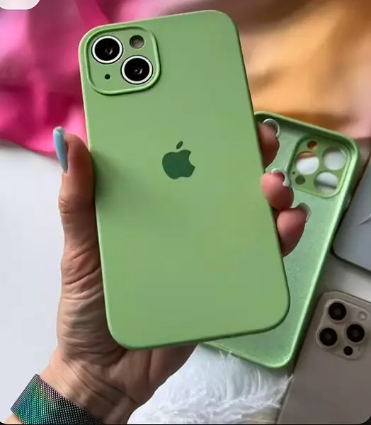 Silicon Case Verde Protector Cámara Iphone 14pro+