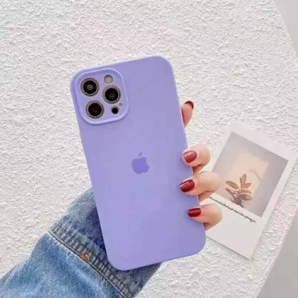 Silicon Case Lila Protector Cámara Iphone 14pro+