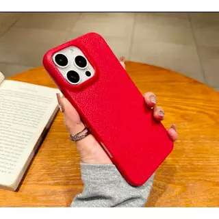 Case Diseño Cuero Magsafe Rojo Iphone 16pro