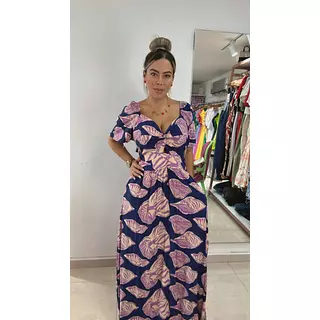 Vestido Largo Azul‑Violeta – Estilo Sofisticado Y Vibrante