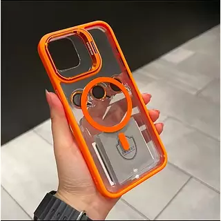 Case Magsafe Naranja Soporte Protector Cámaras Iphone16pro+