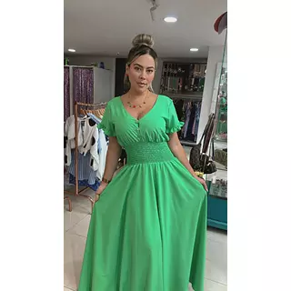 Vestido Largo Verde – Elegancia Fluida Y Estilo