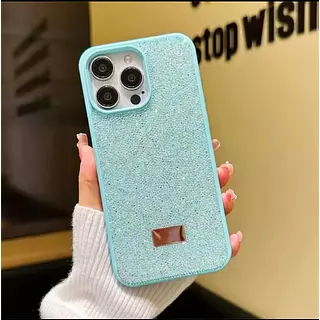 Case Diseño Swarovski Azul Claro Iphone 16 Pro+