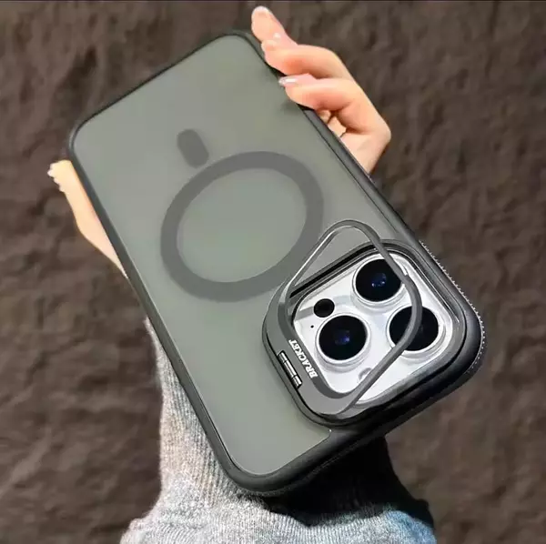 Case Magsafe Borde Gris Soporte Iphone 13/14