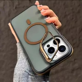 Case Magsafe Borde Dorado Soporte Iphone 11