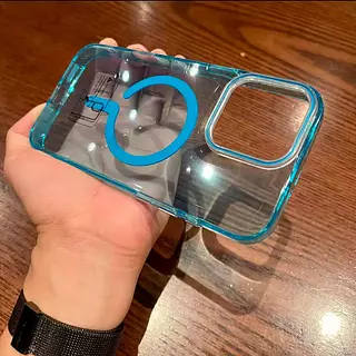Case Magsafe Translucido Azul Iphone16pro+