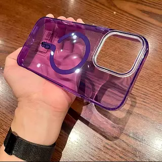 Case Magsafe Translucido Morado Iphone16