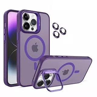 Case Magsafe Morado Mate Protector Cámaras Iphone 16pro+