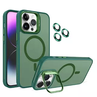 Case Magsafe Verde Mate Protector Cámaras Iphone 16
