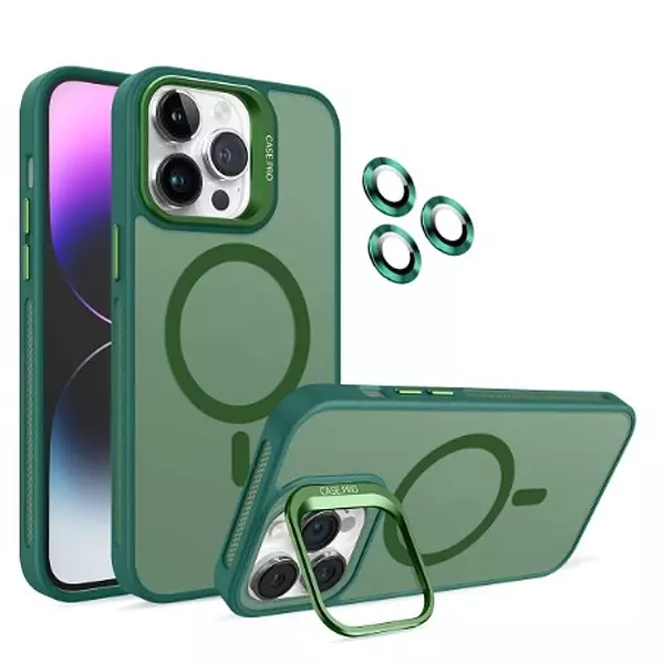 Case Magsafe Verde Mate Soporte Iphone 13