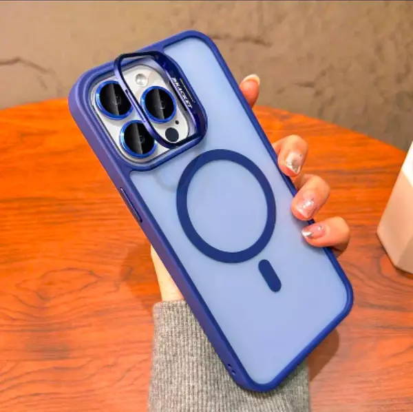 Case Magsafe Azul Mate Soporte Iphone 16