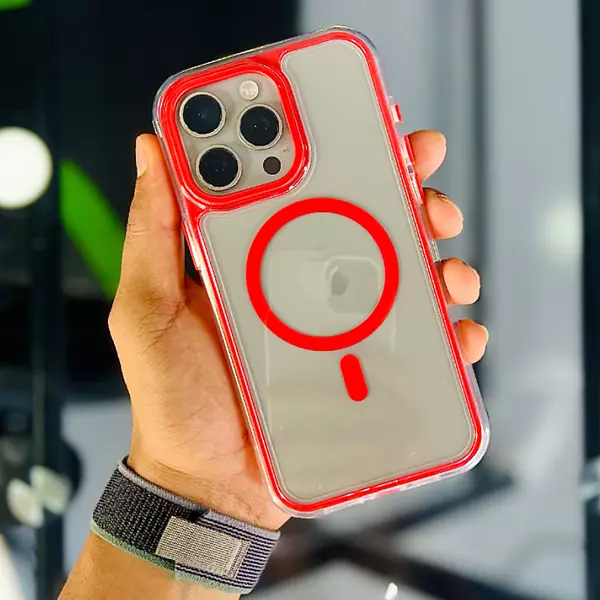 Case 360 Magsafe Antishok Borde Rojo Iphone 13/14