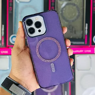 Case Magsafe Escarcha Morado Iphone 15