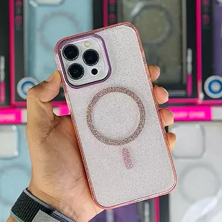 Case Magsafe Escarcha Rosado Iphone 13